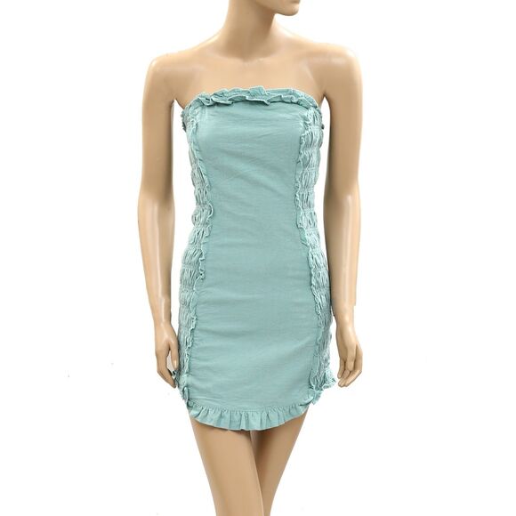 Free People Free-Est My Muse Mini Tube Dress Bodycon Smocked Cotton S NWT 285842 - Picture 6 of 8